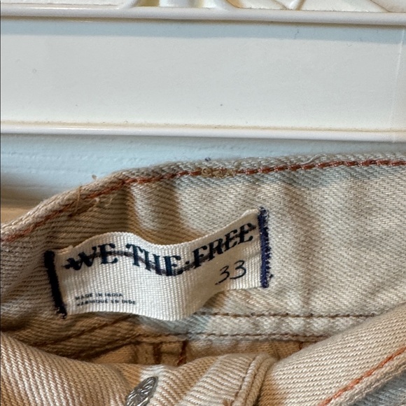 Free People We The Free Beige Shorts Sz 33 - Picture 2 of 6